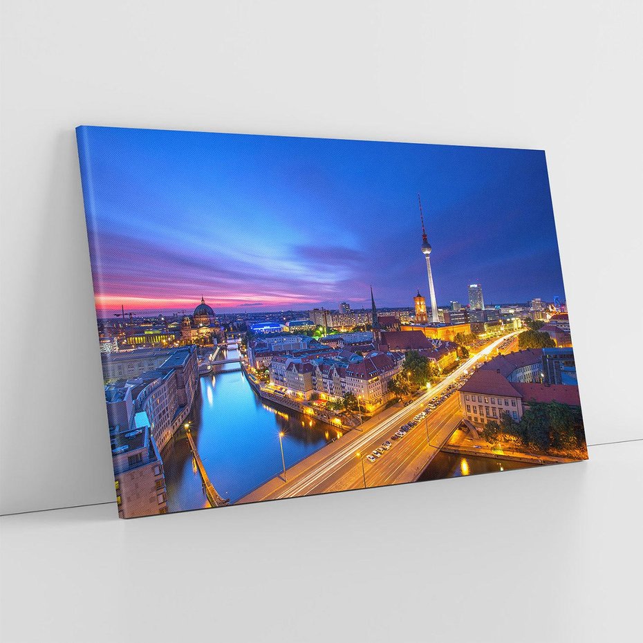 Obraz na płótnie 120x80 - Miasto nocą - tajemnicza atmosfera - Miasto, noc