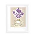 Plakat w ramie 40x50 - Migocące Anomalie - abstrakcyjne liście, kwiaty tropikalne w wazonie - rama biała