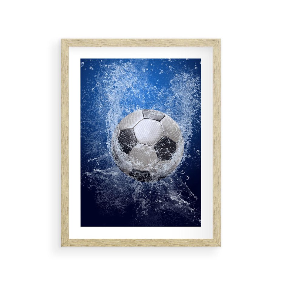 Plakat w ramie 30x40 - Młodzieżowy Zapał - piłka, młodzieżowy - rama drewno