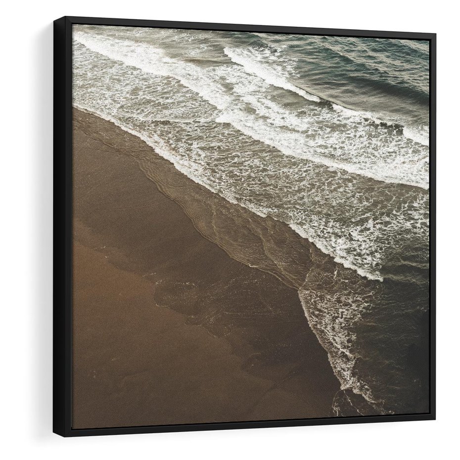 Obraz w ramie 50x50 - Spokój nad plażą - plaża, morze - rama czarna
