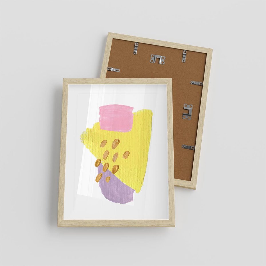 Plakat w ramie 30x40 - Refleksje Akwarelowych Widoków - akwarela, minimalizm - rama drewno