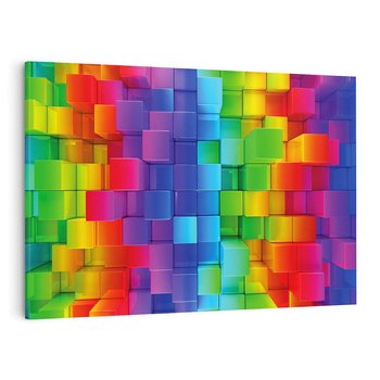 Obraz na płótnie 70x50 - Mozaika Abstrakcji: Trójwymiarowe Kompozycje - abstrakcja, 3d