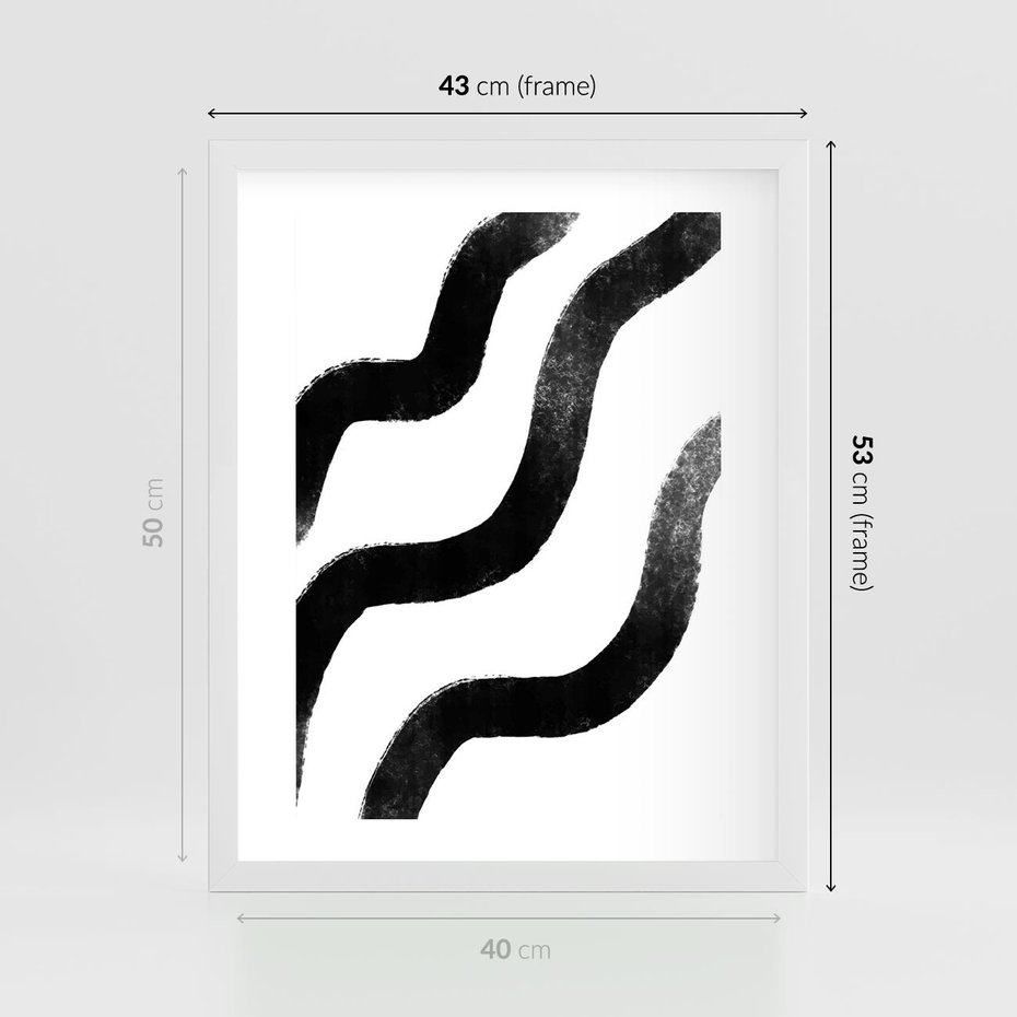 Plakat w ramie 40x50 - Wibracje Plam - abstrakcja, minimalizm - rama biała