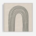 Obraz w ramie 50x50 - Intrygujące Zagięcia - boho plakat, czarna tęcza - rama biała