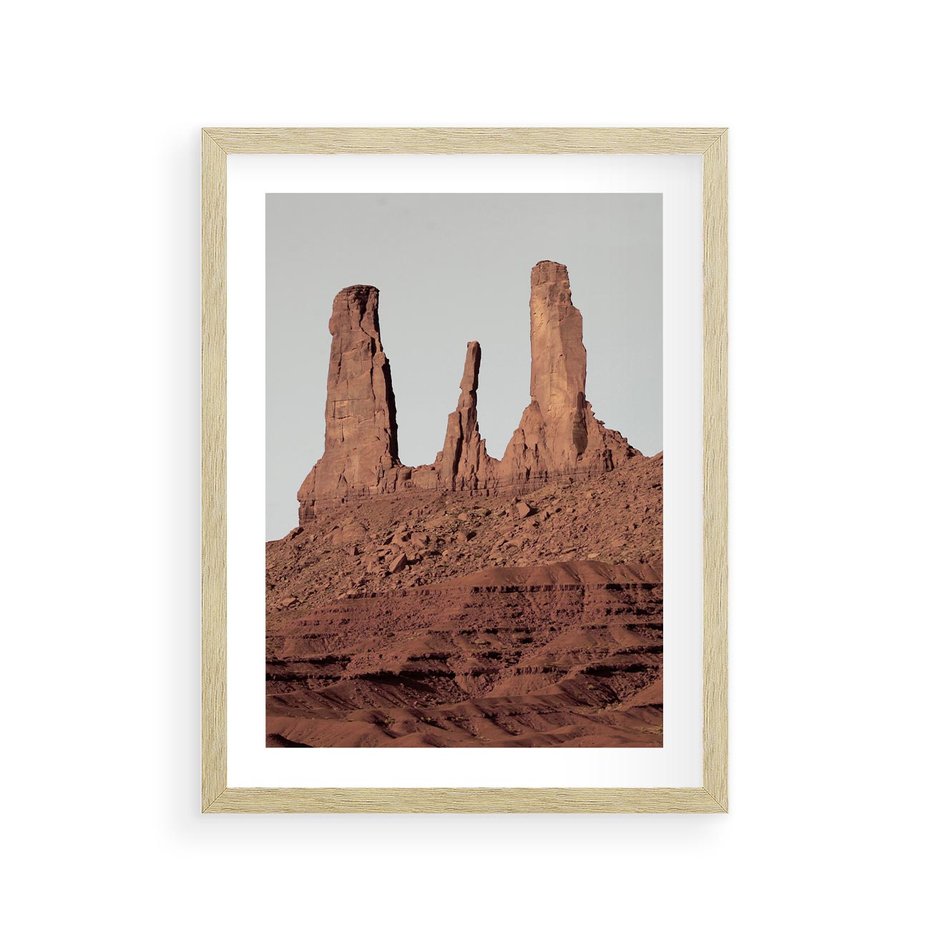 Plakat w ramie 30x40 - Surowość Pustyni - pustynia, kanion - rama drewno