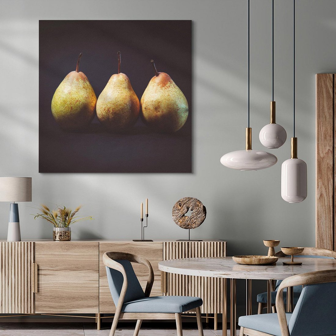 Obraz na płótnie 60x60 - Gruszki - Owocowa Harmonia - gruszki, owowce