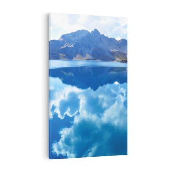 Obraz na płótnie 70x100 - Jezioro - Góry, chmury i niebo - jezioro, góry
