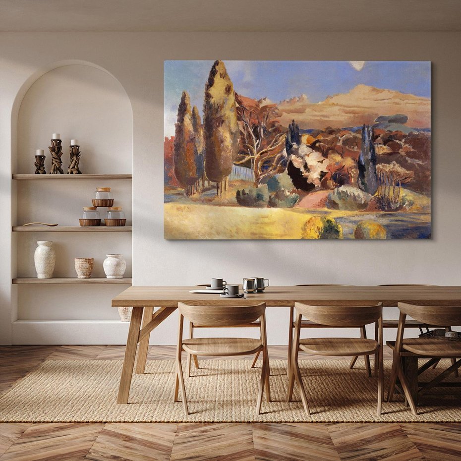 Obraz na płótnie 120x80 - Landscape of the Moon's First Quarter (1943), Paul Nash - Reprodukcja - reprodukcja, obraz na płótnie