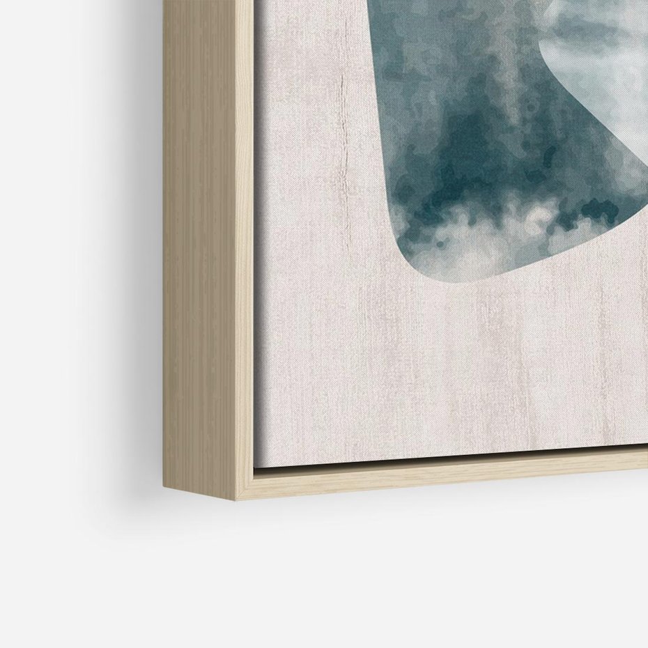 Obraz w ramie 120x80 - Minimalistyczne Plamy Farby - pastelowe geometryczne plamy, akwarela - rama drewno