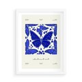 Plakat w ramie 50x70 - Wibracje Wnętrza - nowoczesny plakat, odcienie błękitu - rama biała