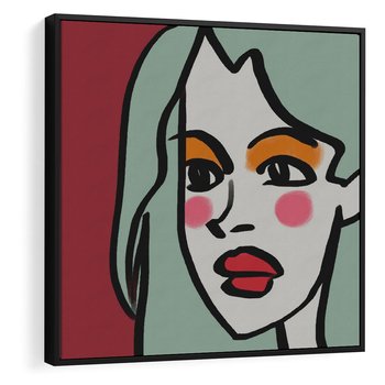 Obraz w ramie 50x50 - Ekspresja Linii - nowoczesny plakat, mocna linie - rama czarna