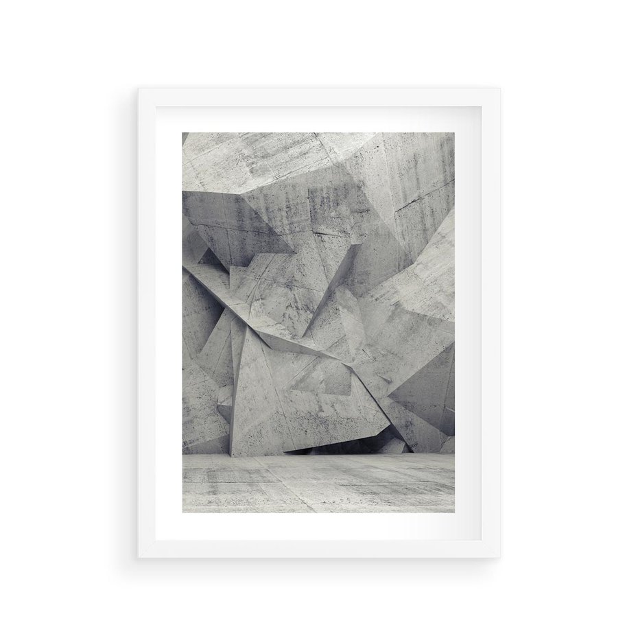 Plakat w ramie 30x40 - Architektura w trójwymiarowym wymiarze - architektura, 3D - rama biała
