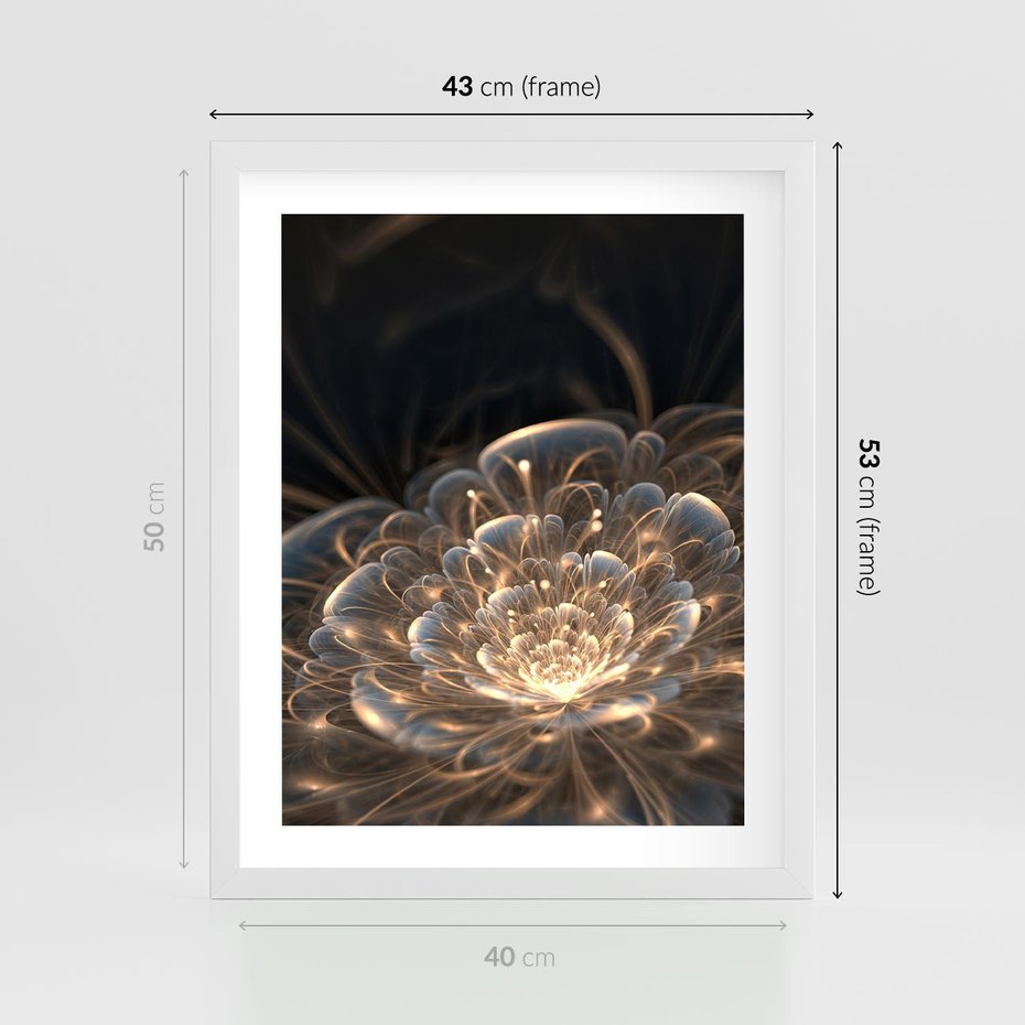 Plakat w ramie 40x50 - Nowoczesny Kwiat - kwiat, nowoczesny - rama biała
