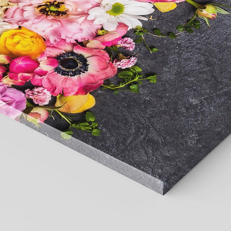 Obraz na płótnie 120x80 - Kompozycje kwiatowe: harmonia natury - kwiaty, kompozycja