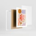 Plakat w ramie 30x40 - Nowoczesne Światło - abstrakcyjny obraz, pastelowe kolory - rama biała