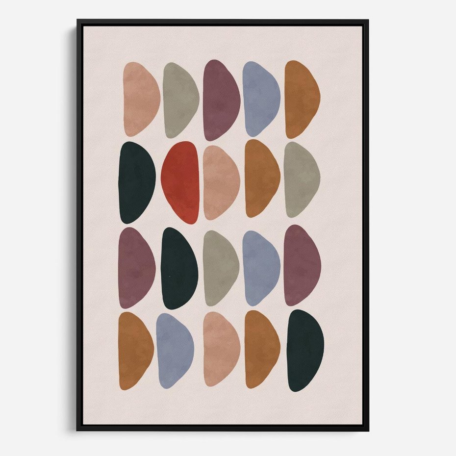 Obraz w ramie 70x100 - Granice Boho - abstrakcyjny obraz, geometryczna kompozycja - rama czarna