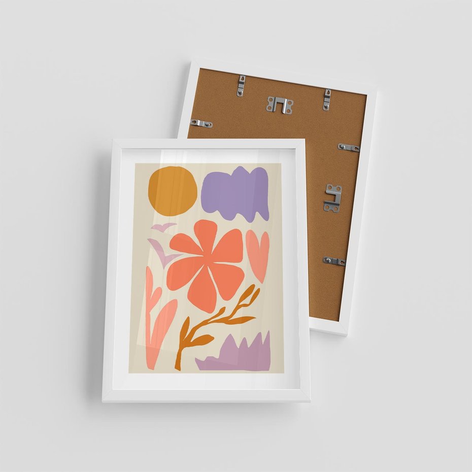 Plakat w ramie 30x40 - Nowoczesne Światło - abstrakcyjny obraz, pastelowe kolory - rama biała