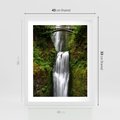 Plakat w ramie 40x50 - Siła i Urok Natury - wodospad, las - rama biała