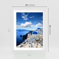 Plakat w ramie 40x50 - Magiczne Widoki - Santorini, perspektywa - rama biała