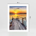 Plakat bez ramy 30x40 - Zachód nad jeziorem z pomostem - pomost, jezioro