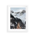 Plakat w ramie 30x40 - Górski Raj - góry, śnieg - rama biała