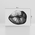 Obraz na płótnie 70x50 - Srebrna Moc Wyrazu - srebrne usta, zbliżenie