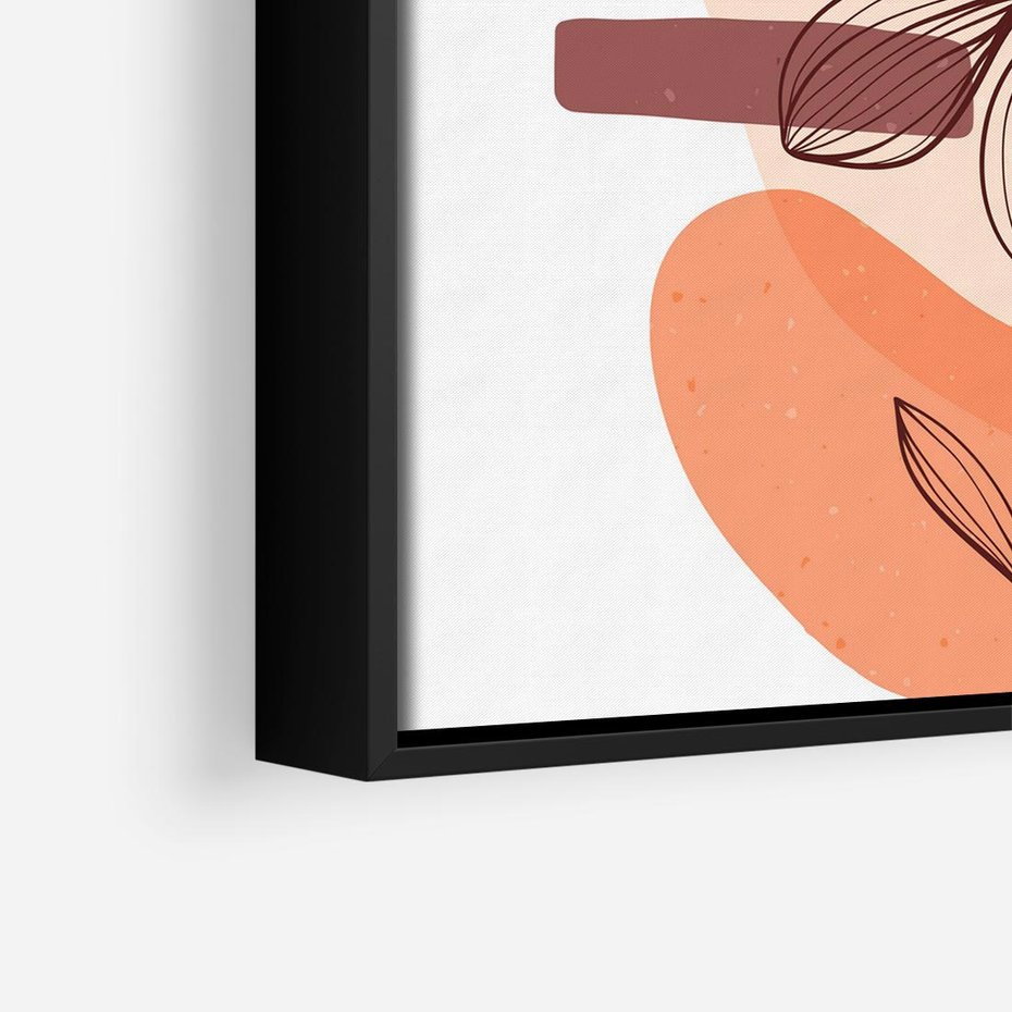 Obraz w ramie 50x50 - Migocące Odbicia Kwiatów - abstrakcyjna sztuka, plamy - rama czarna