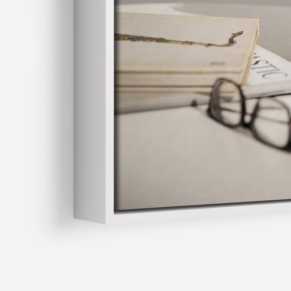 Obraz w ramie 50x70 - Eukaliptusowe liście w okularach - liście, eukaliptus - rama biała