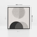 Obraz w ramie 50x50 - Przenikająca Rzeczywistość - abstrakcyjna kompozycja, okręgi i półokręgi - rama czarna