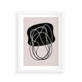 Plakat w ramie 30x40 - Abstrakcyjne Harmonie - abstrakcyjne szkicowane linie, minimalizm - rama biała