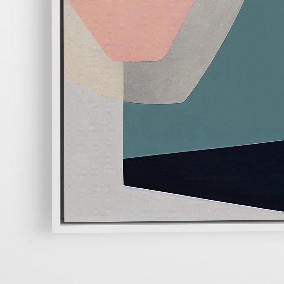 Obraz w ramie 80x80 - Szare Tło Plam - abstrakcyjne plamy, kształty - rama biała