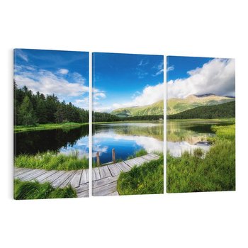 Obraz na płótnie 120x80 - Góry nad jeziorem: Spokój natury - góry, jezioro