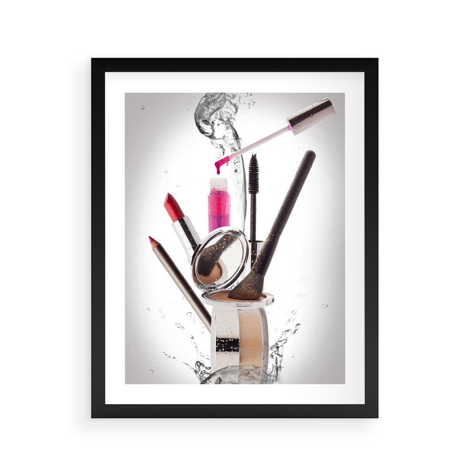 Plakat w ramie 40x50 - Moda, makijaż i relaks - moda, makijaż - rama czarna