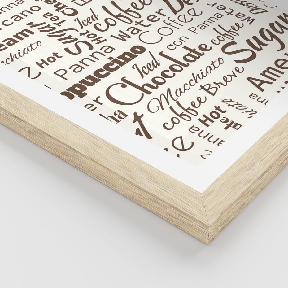 Plakat w ramie 30x40 - Kawa w Stylu Coffee - kawa, coffee - rama drewno