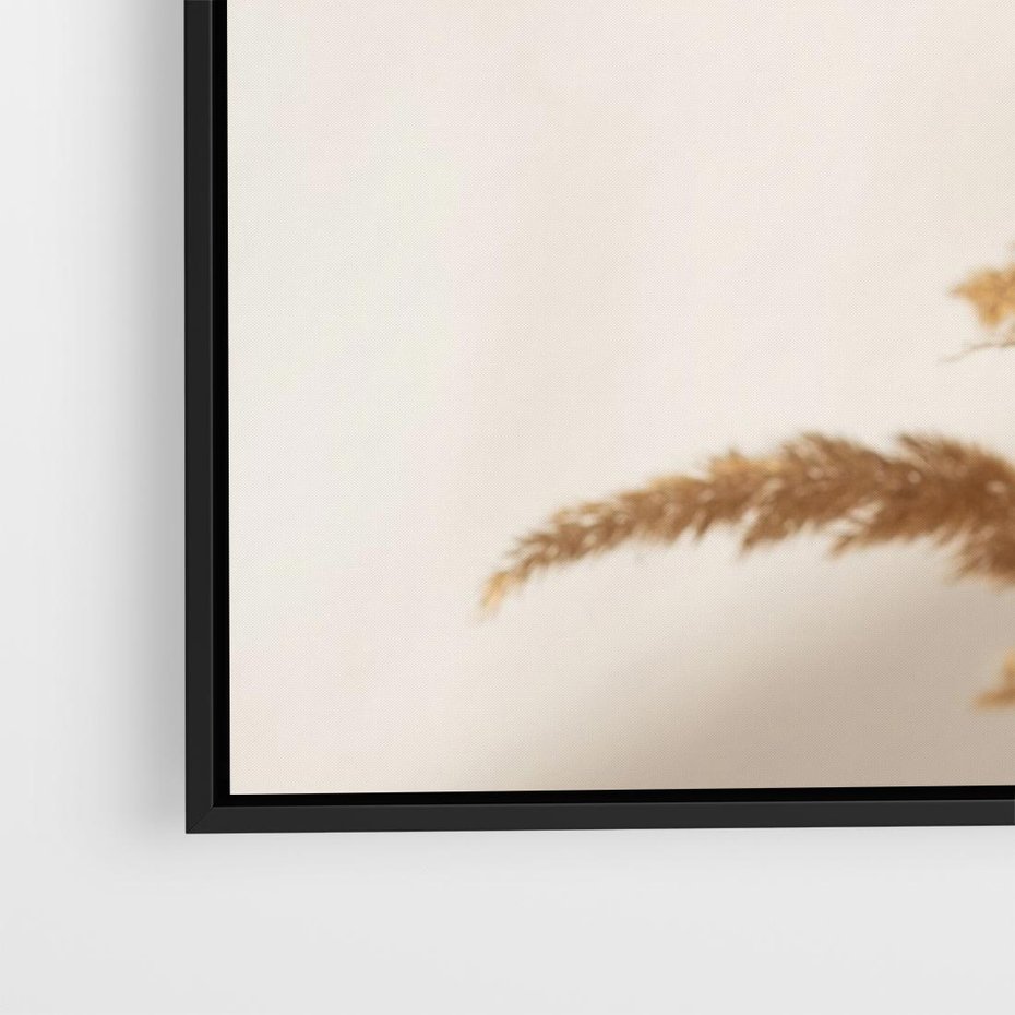 Obraz w ramie 100x70 - Swobodne trawy boho - boho, suche - rama czarna