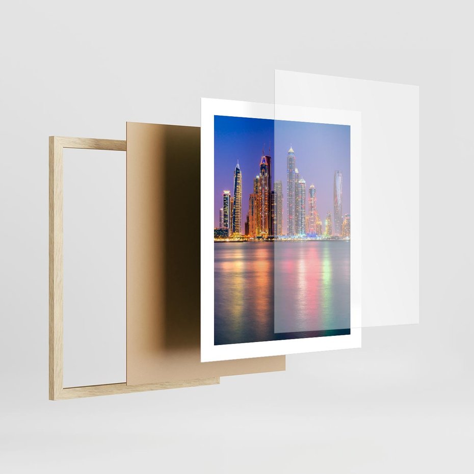 Plakat w ramie 40x50 - Nowy Jork: pulsujące miasto - Nowy Jork, miasto - rama drewno