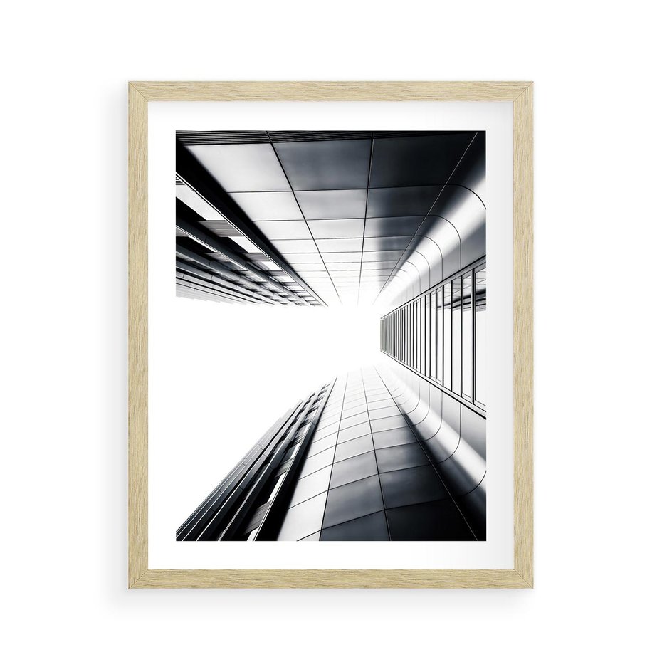 Plakat w ramie 40x50 - Architektura o Prostych Formach - architektura, proste formy - rama drewno