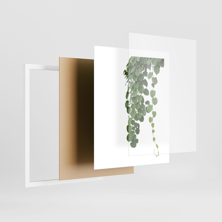 Plakat w ramie 40x50 - Świeżość Natury - liście, zielone - rama biała