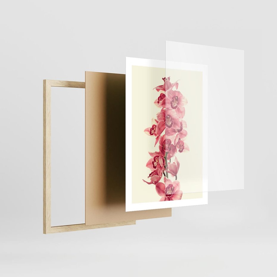 Plakat w ramie 50x70 - Orchidea w spa - relaks - orchidea, spa - rama drewno