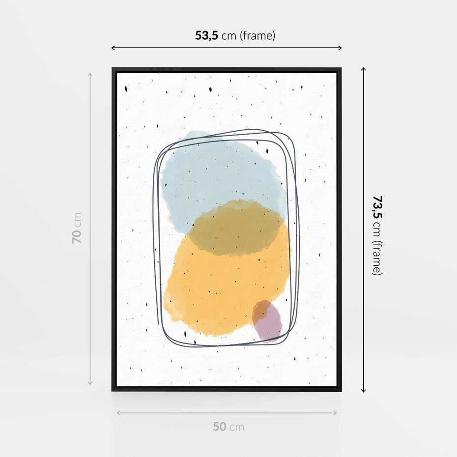 Obraz w ramie 50x70 - Wibracje Linii - abstrakcyjna kompozycja, jak ręcznie malowana - rama czarna