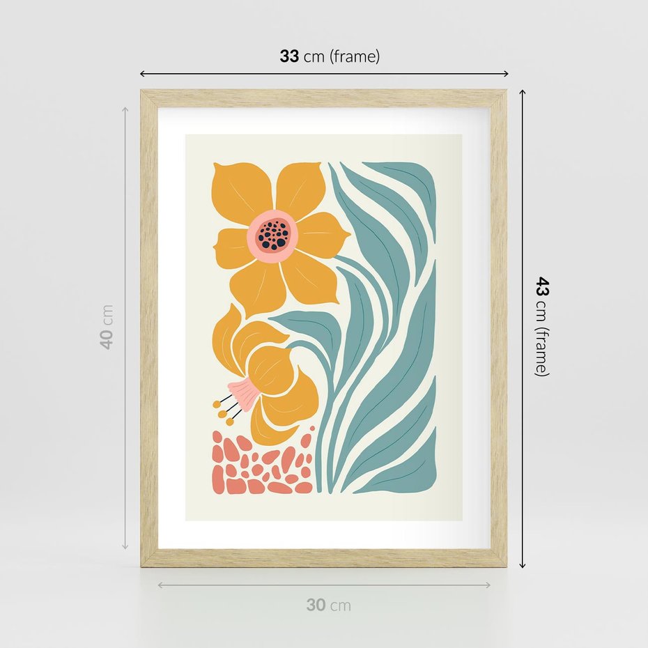 Plakat w ramie 30x40 - Pastelowa Piękność - nowoczesna sztuka, plakat - rama drewno