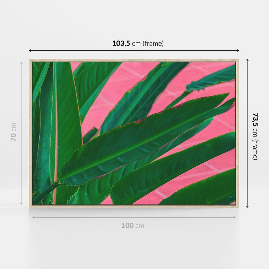 Obraz w ramie 100x70 - Odezwij się do przeszłości - liście, retro - rama drewno