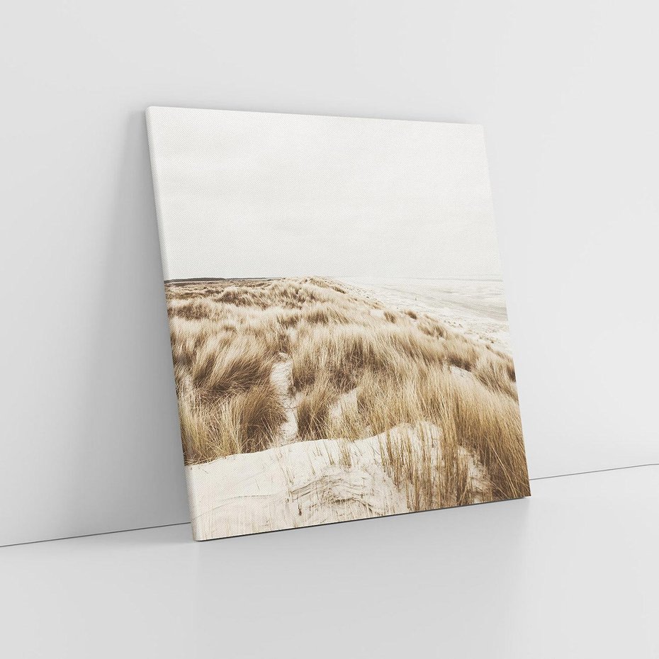 Obraz na płótnie 30x30 - Nadmorskie Wydmy - fotografia, kolory sepii