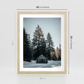 Plakat w ramie 40x50 - Chatka w Górach w Czasie Zimy - chatka w górach, zima - rama drewno