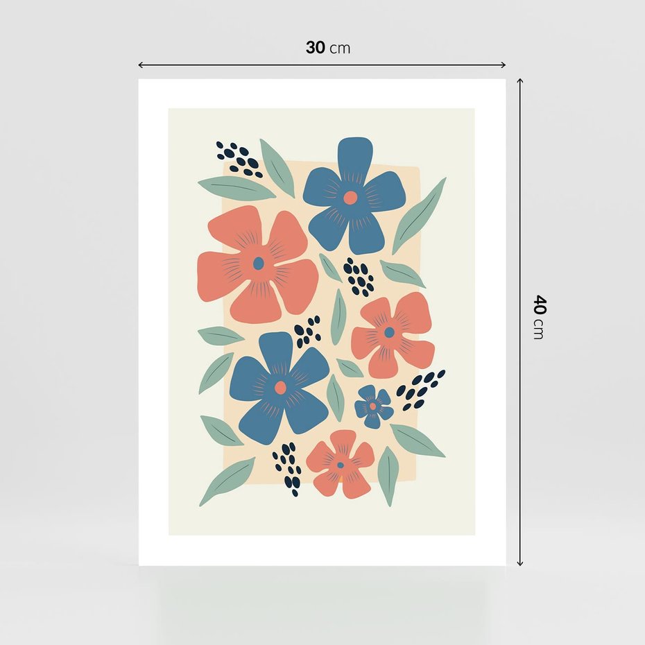 Plakat bez ramy 30x40 - Kolorowe liście tęsknot - minimalistyczny plakat, grafika