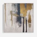 Obraz w ramie 80x80 - Odyseja w świetle i cieniu - abstrakcja, porysowana ściana - rama biała