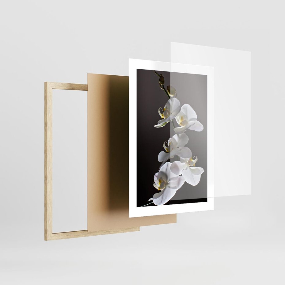 Plakat w ramie 30x40 - SPA: harmonia z kwiatami - spa, kwiaty - rama drewno