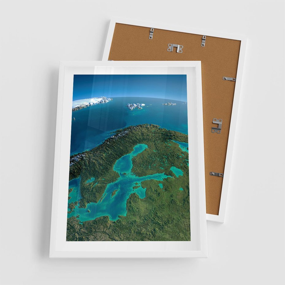 Plakat w ramie 50x70 - Beztroski widok na ocean - widok, ocean - rama biała