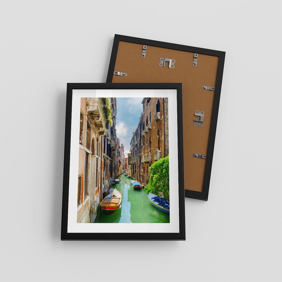 Plakat w ramie 30x40 - Wenecja: romantyczne miasto wodnych dróg - Wenecja, Włochy - rama czarna