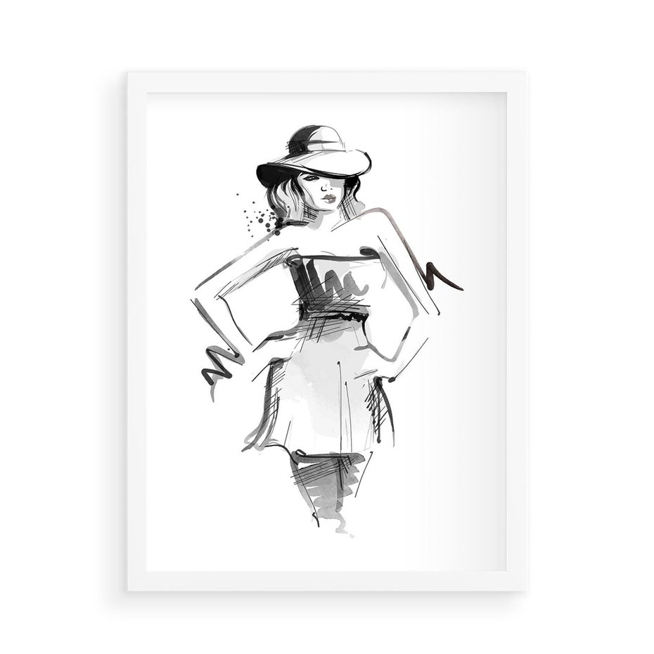 Plakat w ramie 50x70 - Piękno mody i urody - beauty, fashion - rama biała